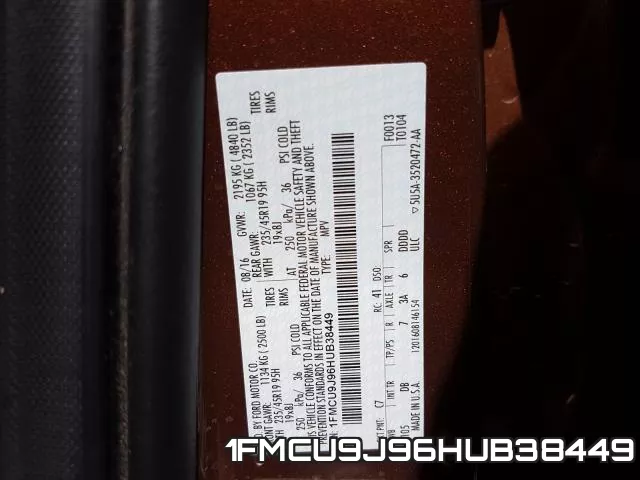 1FMCU9J96HUB38449 фото 2