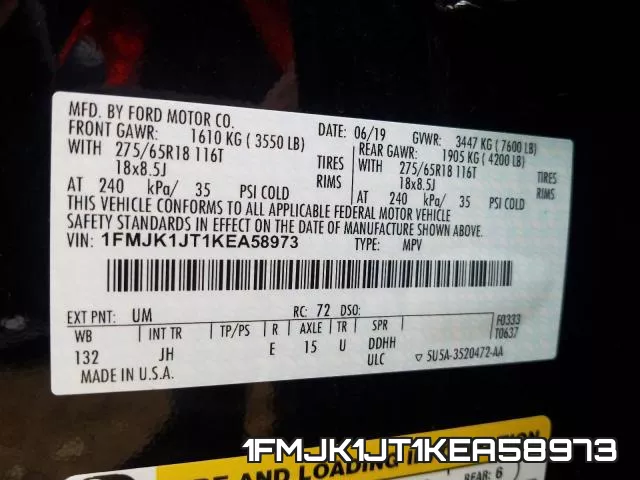 1FMJK1JT1KEA58973 фото 2