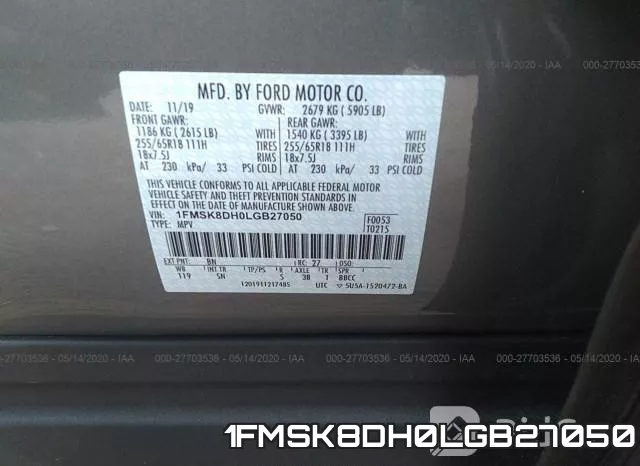 1FMSK8DH0LGB27050 фото 10