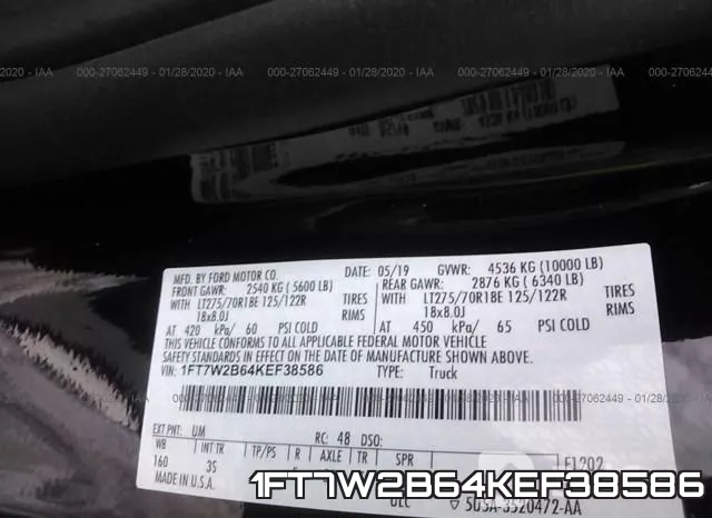 1FT7W2B64KEF38586 фото 10