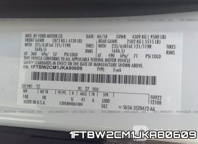 1FTBW2CM1JKA80609 фото 10