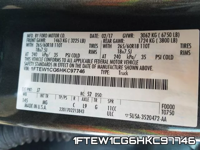 1FTEW1CG6HKC97746 фото 2