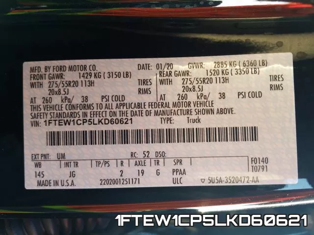 1FTEW1CP5LKD60621 фото 2