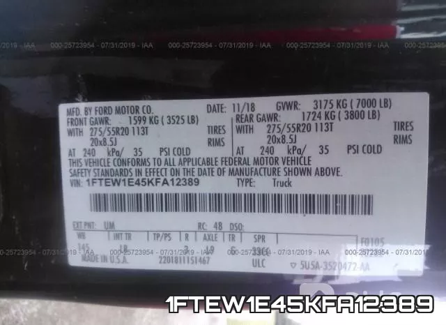 1FTEW1E45KFA12389 фото 10