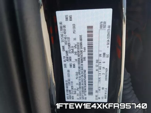 1FTEW1E4XKFA95740 фото 2