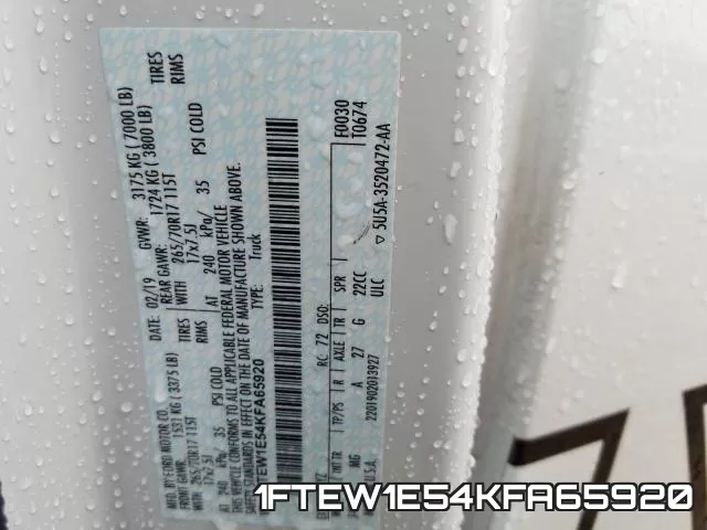 1FTEW1E54KFA65920 фото 2