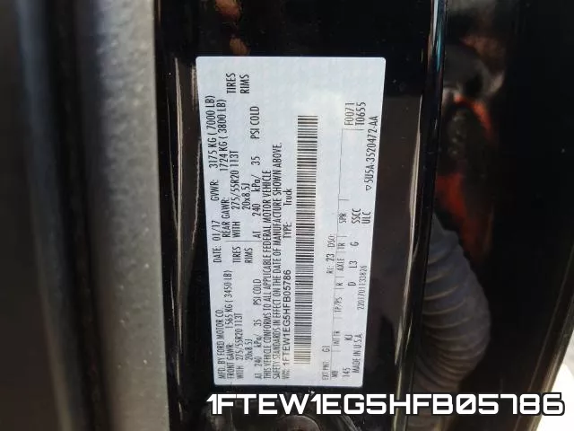 1FTEW1EG5HFB05786 фото 2