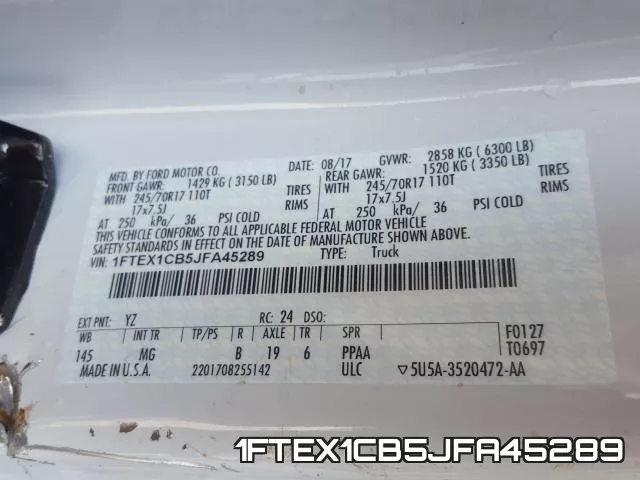 1FTEX1CB5JFA45289 фото 2
