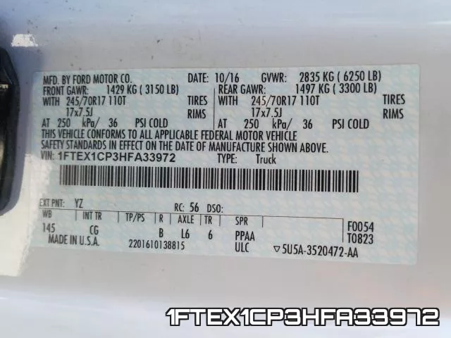 1FTEX1CP3HFA33972 фото 2