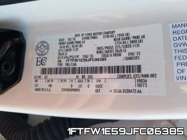 1FTFW1E59JFC06385 фото 2