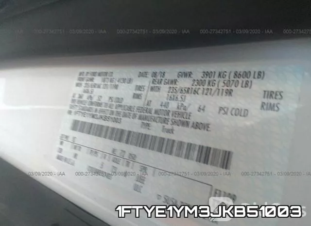1FTYE1YM3JKB51003 фото 10