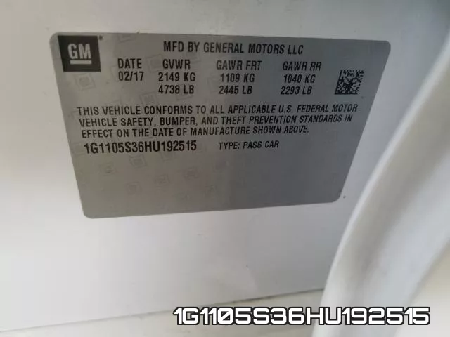 1G1105S36HU192515 фото 2
