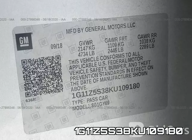 1G11Z5S38KU109180 фото 10