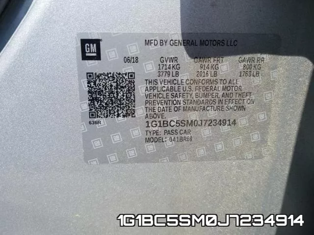 1G1BC5SM0J7234914 фото 2