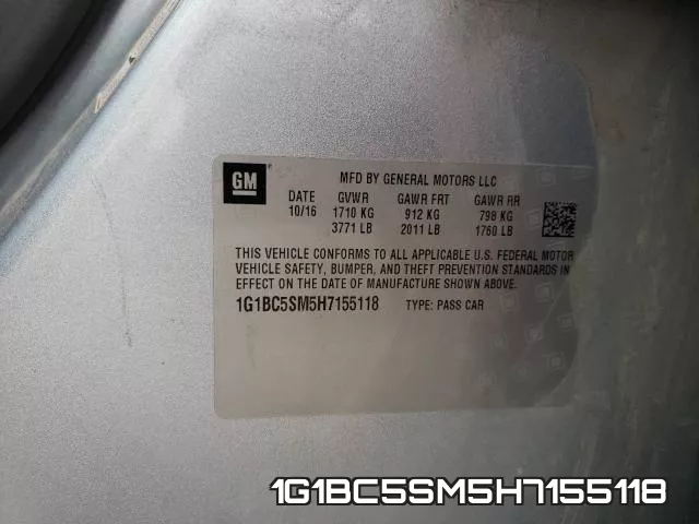 1G1BC5SM5H7155118 фото 2