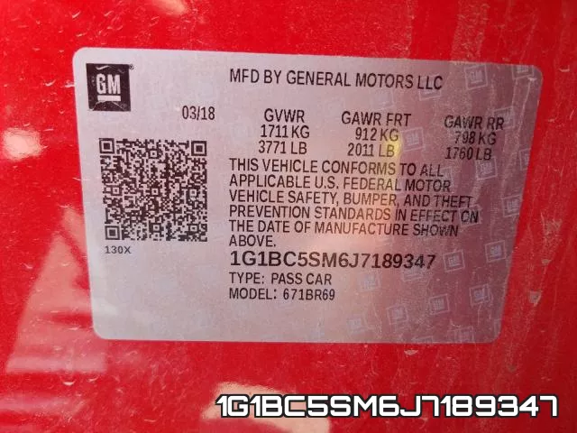 1G1BC5SM6J7189347 фото 2