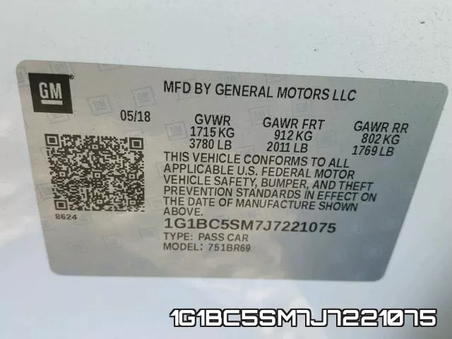 1G1BC5SM7J7221075 фото 2