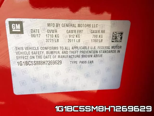 1G1BC5SM8H7269629 фото 2