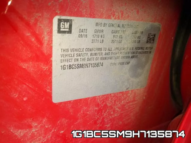 1G1BC5SM9H7135874 фото 2
