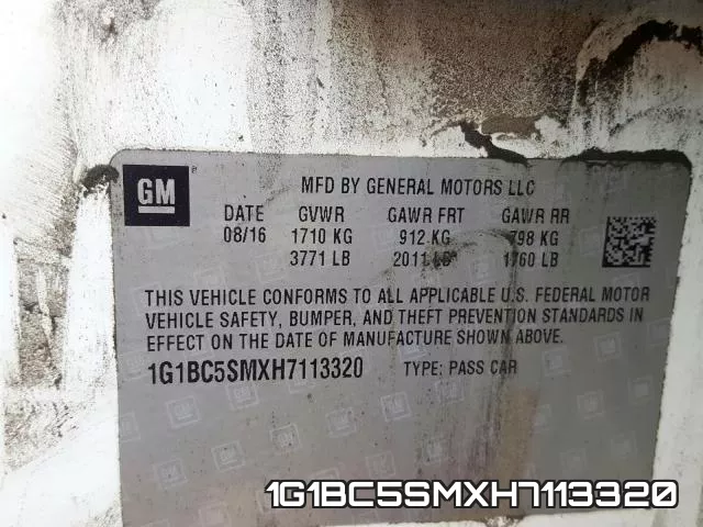 1G1BC5SMXH7113320 фото 2