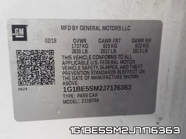 1G1BE5SM2J7176363 фото 2