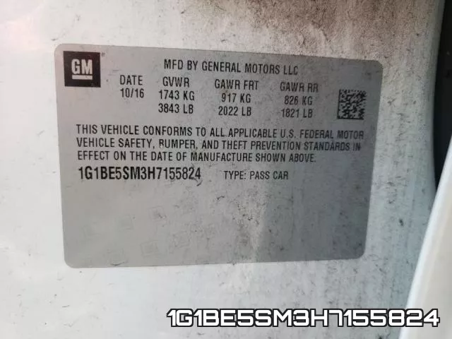 1G1BE5SM3H7155824 фото 2