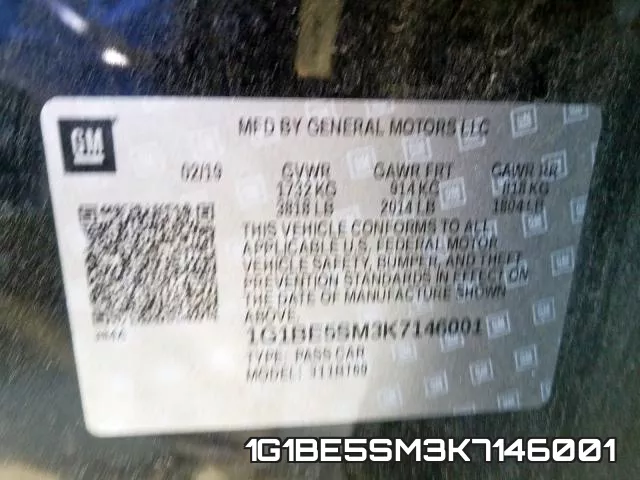 1G1BE5SM3K7146001 фото 2