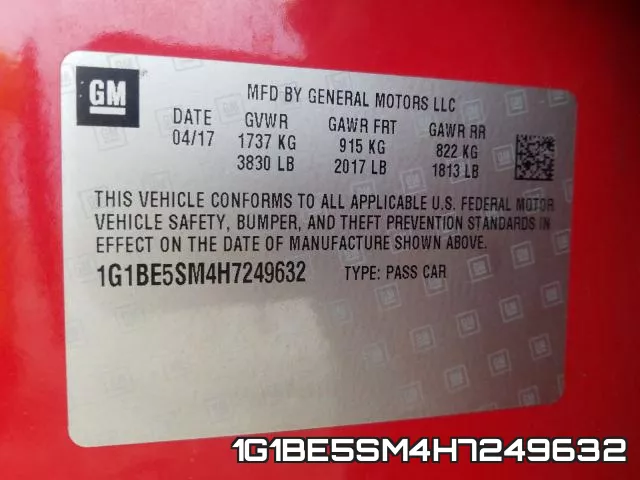 1G1BE5SM4H7249632 фото 2