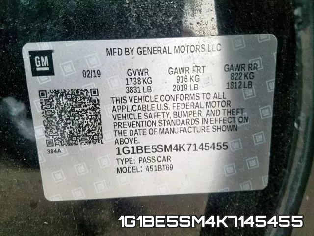 1G1BE5SM4K7145455 фото 2