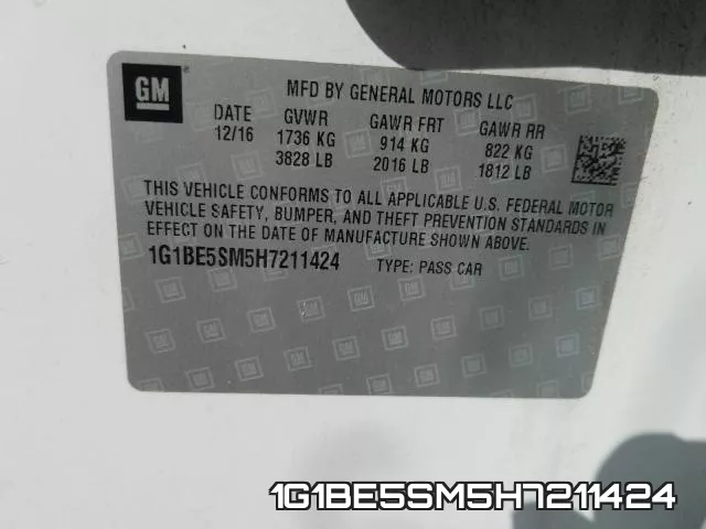 1G1BE5SM5H7211424 фото 2