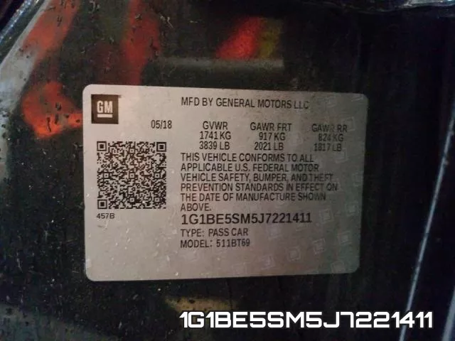 1G1BE5SM5J7221411 фото 2