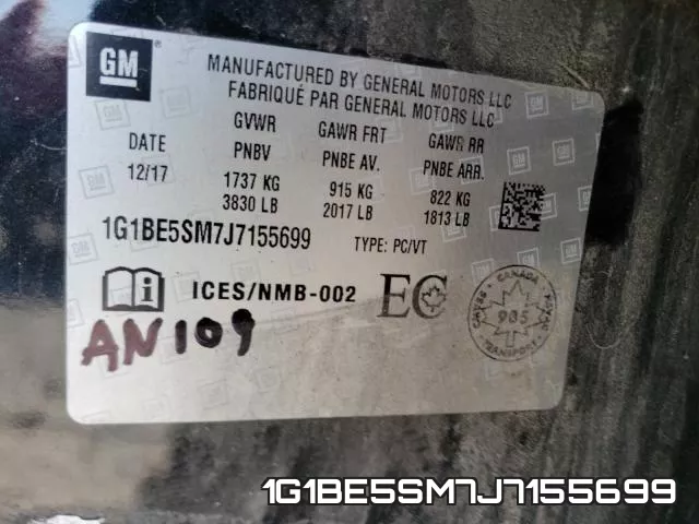 1G1BE5SM7J7155699 фото 2