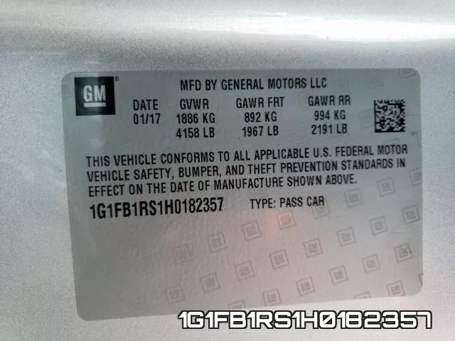 1G1FB1RS1H0182357 фото 2