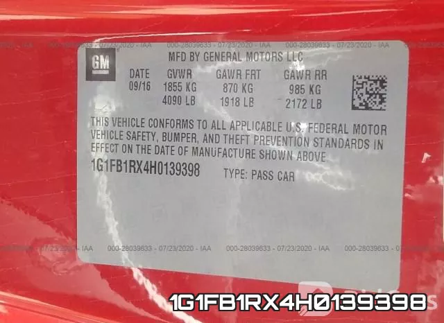 1G1FB1RX4H0139398 фото 10