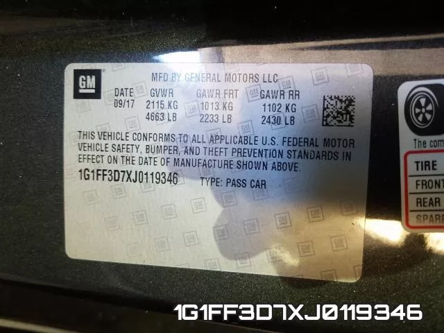 1G1FF3D7XJ0119346 фото 2