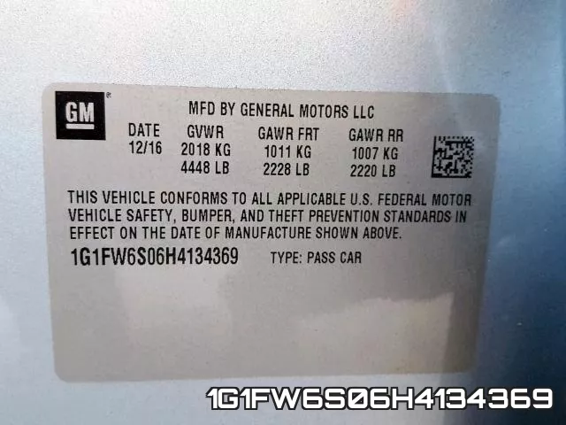 1G1FW6S06H4134369 фото 2