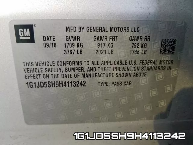 1G1JD5SH9H4113242 фото 2