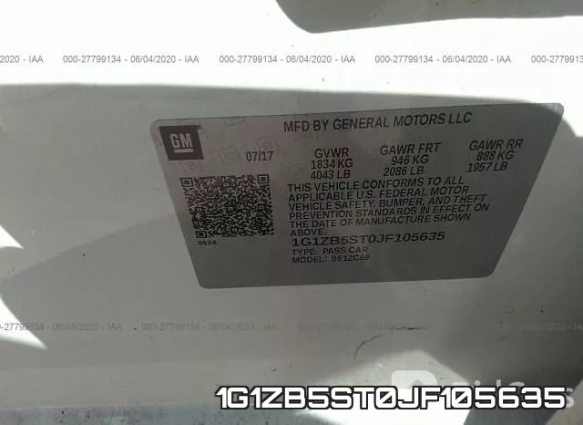 1G1ZB5ST0JF105635 фото 10