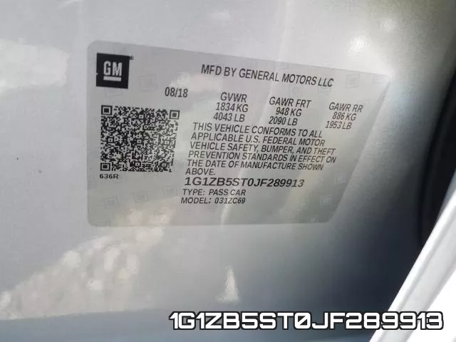 1G1ZB5ST0JF289913 фото 2