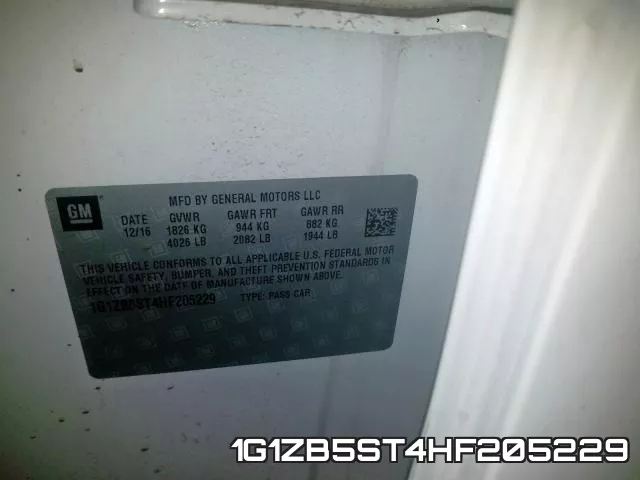 1G1ZB5ST4HF205229 фото 2