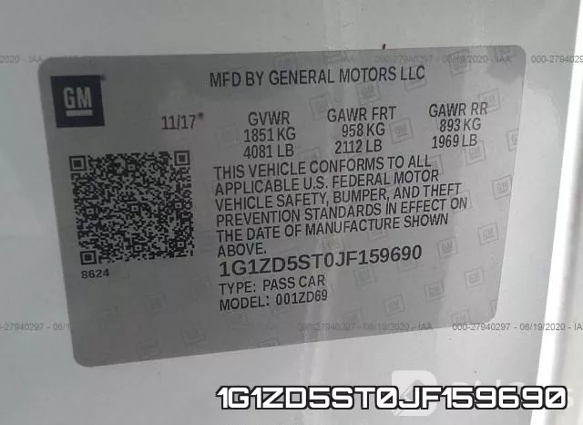 1G1ZD5ST0JF159690 фото 10