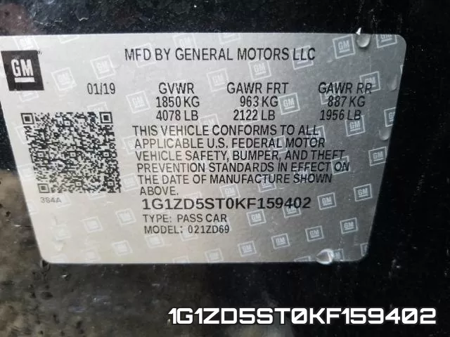1G1ZD5ST0KF159402 фото 2