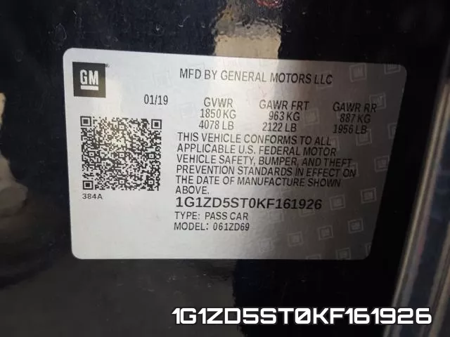 1G1ZD5ST0KF161926 фото 2