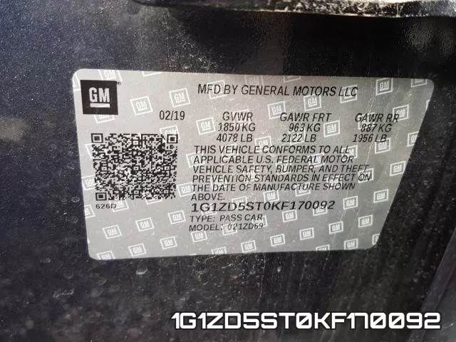 1G1ZD5ST0KF170092 фото 2