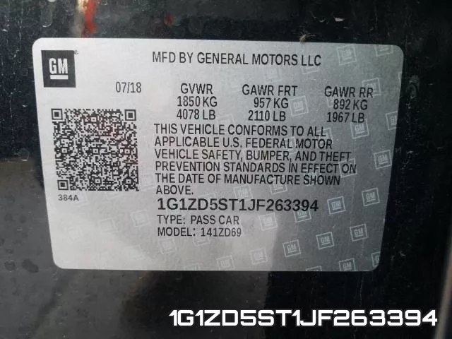 1G1ZD5ST1JF263394 фото 2