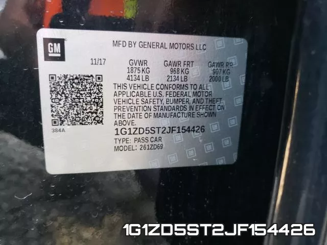 1G1ZD5ST2JF154426 фото 2