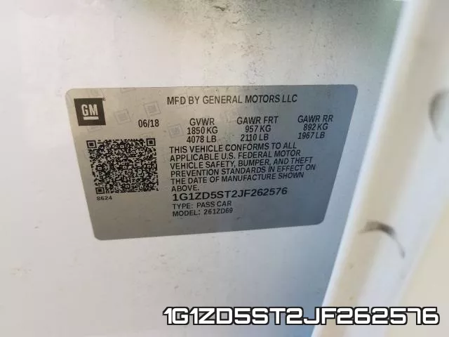 1G1ZD5ST2JF262576 фото 2