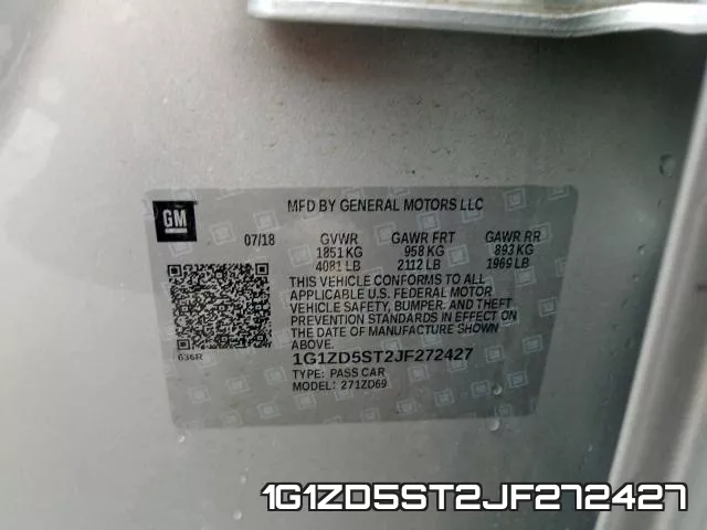 1G1ZD5ST2JF272427 фото 2