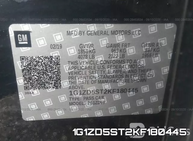 1G1ZD5ST2KF180445 фото 10
