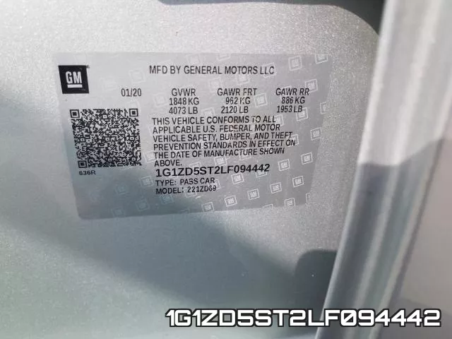 1G1ZD5ST2LF094442 фото 2